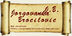 Jorgovanka Broćilović vizit kartica